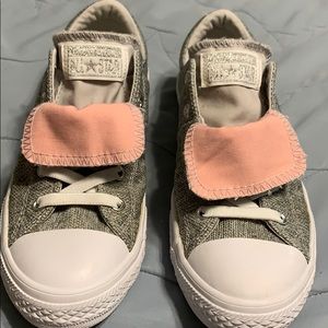 Converse All Star Grey/Pink Tennis Shoes Size 4